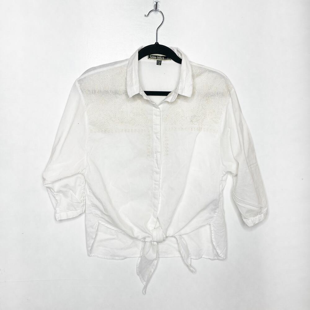 LOVE STITCH Embroidered Top